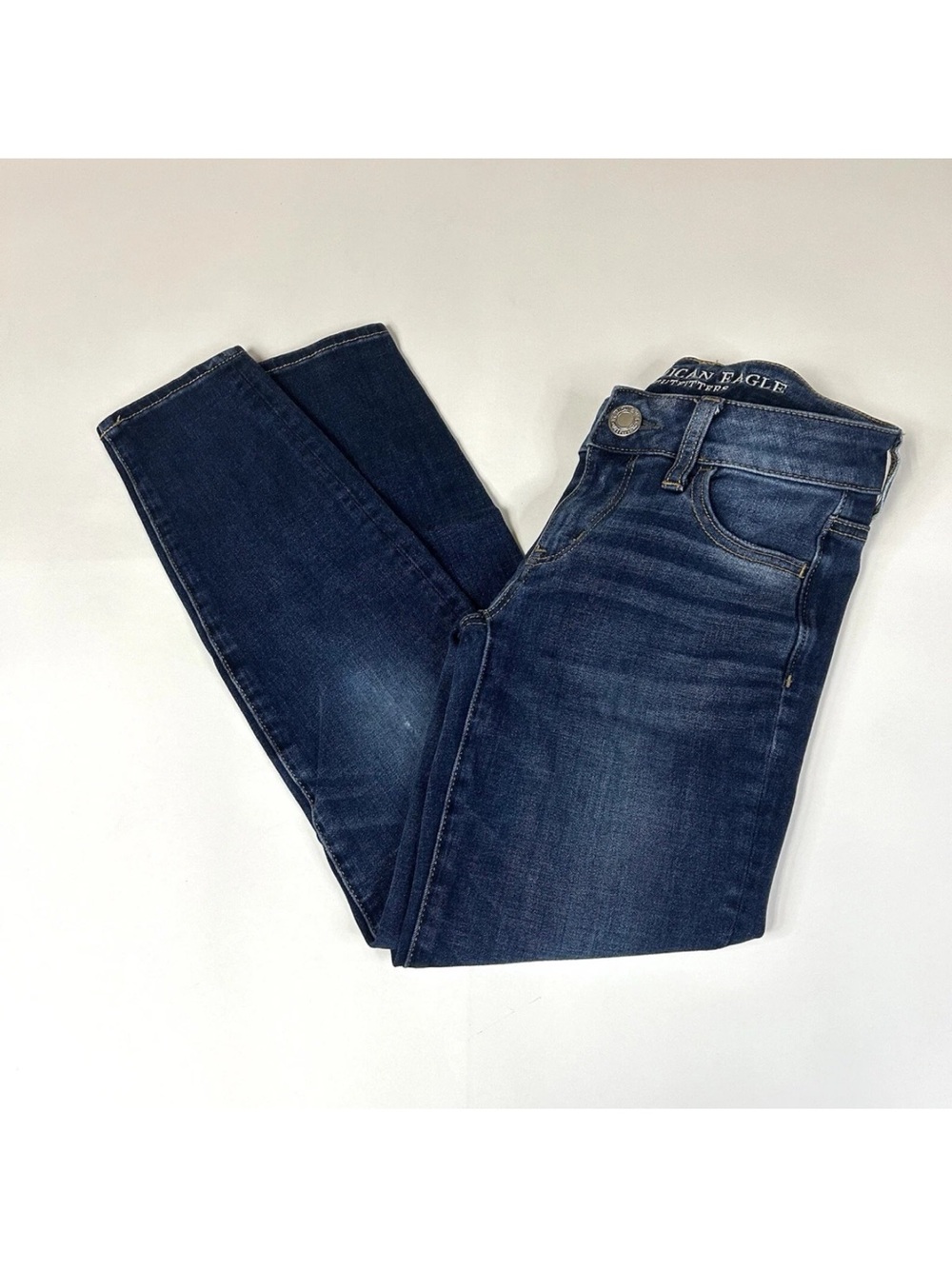 American Eagle Womenโs Jeans Size 00 SHORT Jegging Dark Wash Super Stretch #0524